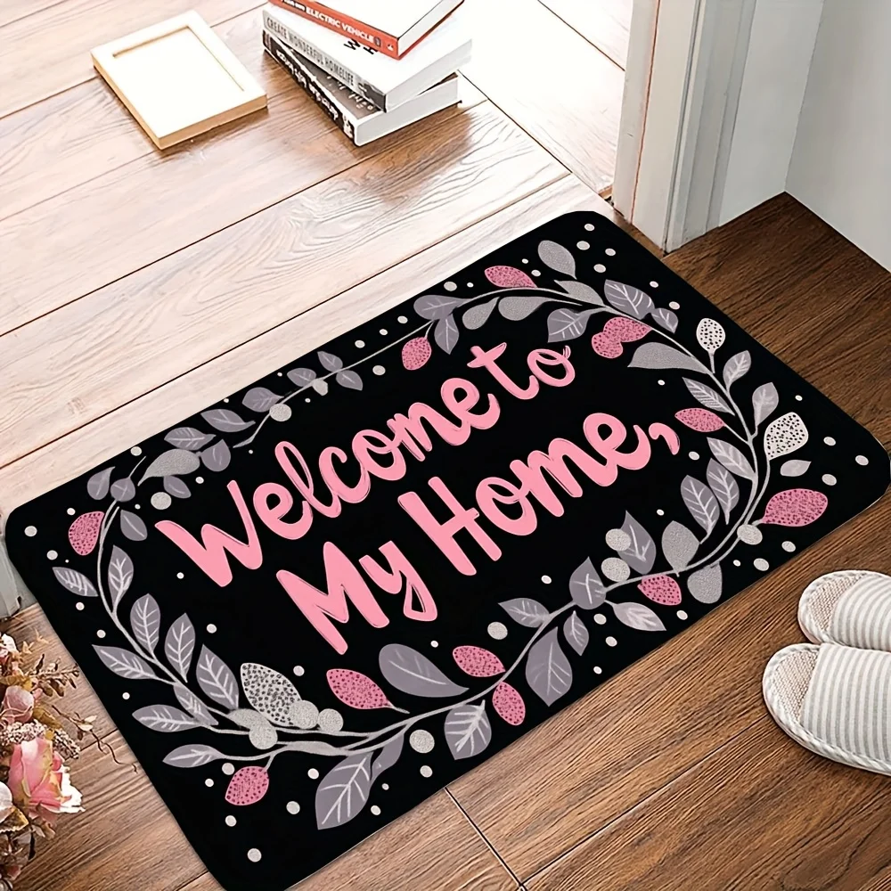 Festive Cozy Cabin Motif Floor Rug Decorative Non Slip Door Mat Versatile Decor For Restaurant Gym Dance Studio