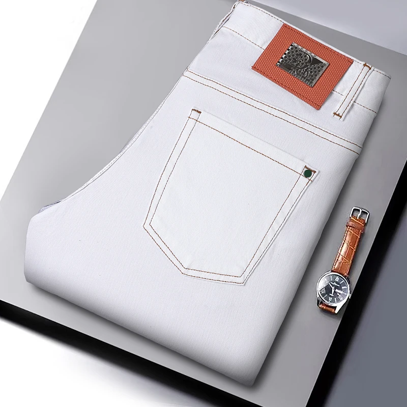 

Новые мужские джинсы: повседневные, универсальные, весна-лето, с низкой посадкой, на шнурке, эластичные, не деформируются, большие размеры, брендовые