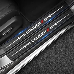 for Dodge Caliber Emblem 2019 2018 2017 Carbon Fiber Car Door Threshold Protector Stickers Pedal Guards Trunk Sill Scuff Plate