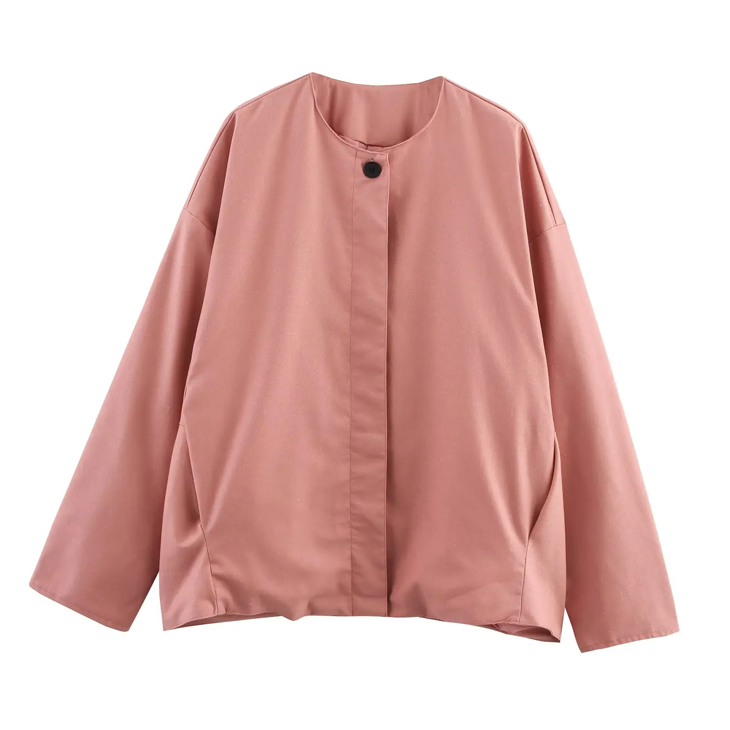 

Nice New Women's Clothing European And American Style Linen Fashionable And Versatile Long-sleeved Splicing Jacket