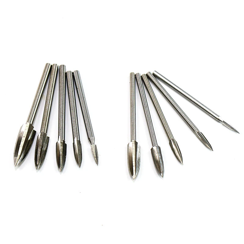 5PCS/Set Wood Engraving Drill Bit Set Steel Solid Carbide Grinding Burr For Woodworking Drilling Carving Engraving Bit Set