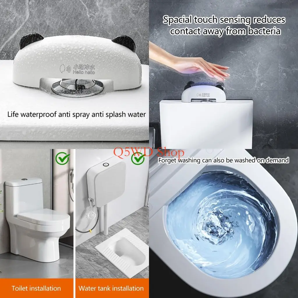 Q5WD Water Efficient Automatic Toilet Flushers Voice Command Enabled 2000mAh Power