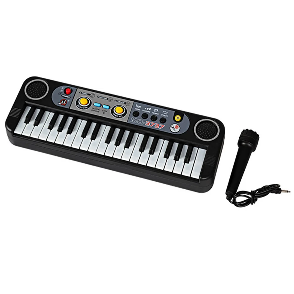 Kids Musical Instrument Toys Piano Mini 37 Keys Electone Keyboard With Microphone Childrens Learning Educational Puzzle Toys