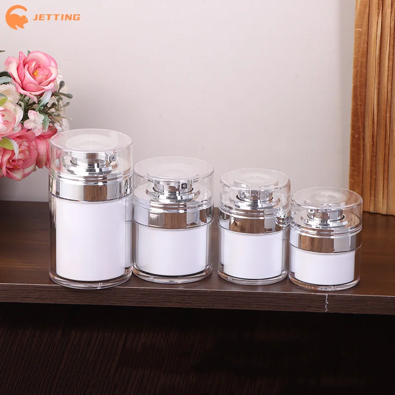 Refillable Vacuum Bottle 15/30/50/100ML Travel Cream Lotion Cosmetic Container with Pump Moisturizer Empty Jar for Personal Care