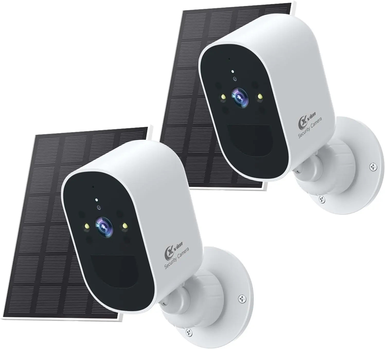 XVIM 1080P 2Pack Solar Camera Outdoor Wireless, 4MP Battery Powered Camera with Color Night Vision,  2-Way Talk, Waterproof