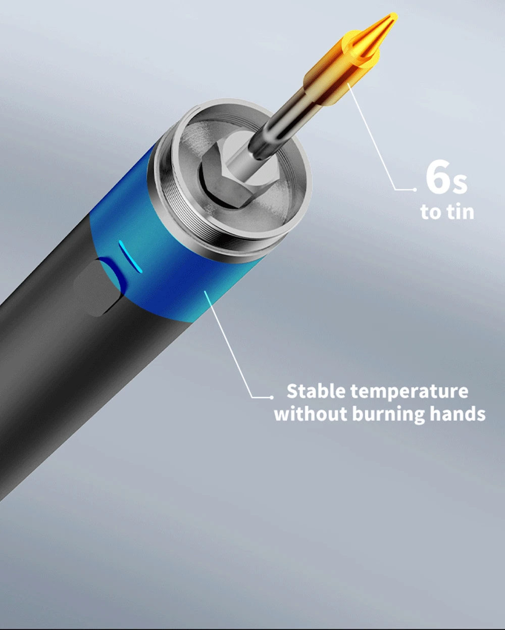 USB-Lötkolben 5 V 8 W mit Lithium-Batterie, tragbare Reparatur, Schweißwerkzeuge, elektrischer Lötkolben, Lötstation, Lötdraht – Detail 15