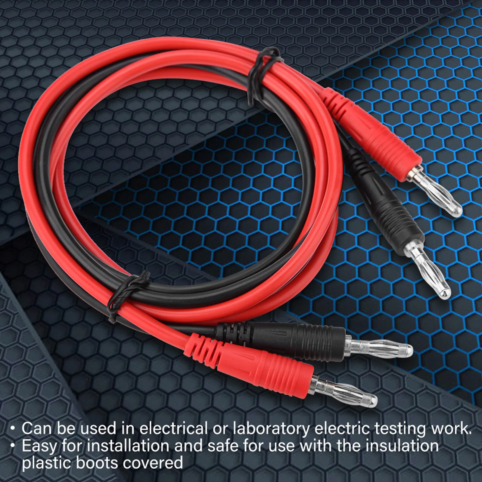 P1041 2Pcs 4mm Banana Plug to Banana Plug Test Cable Test Probe Multimeter Testing Cables