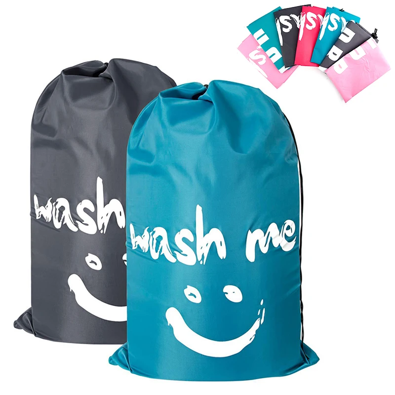 Washable Dirty Clothes Organizer Oxford Laundry Bag Wash Me Travel Organizer Folding Bag Laundry Drawstring Bag Cartoon Cute