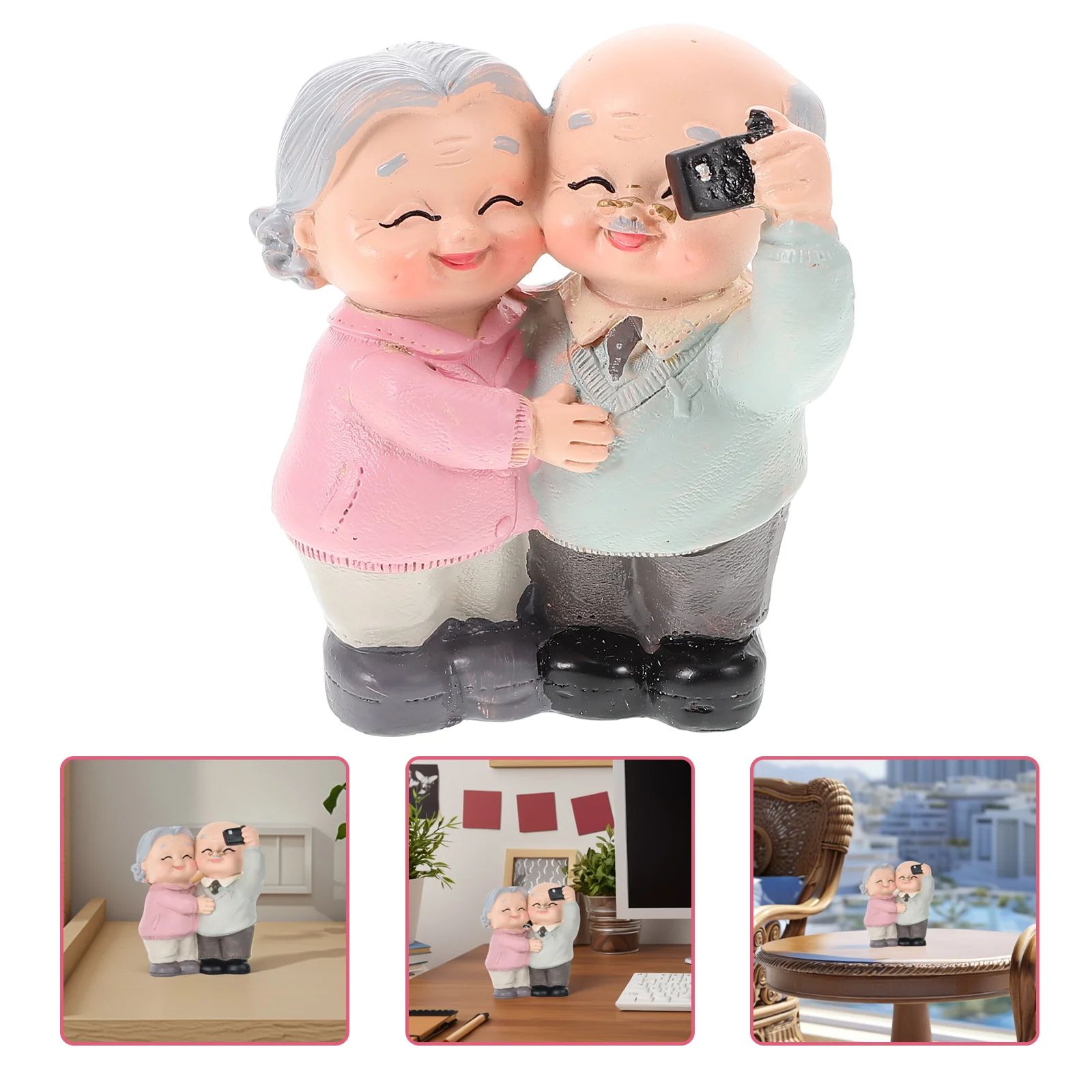 Old Man Granny Ornaments Valentine's Day Wedding Figurine Decoration