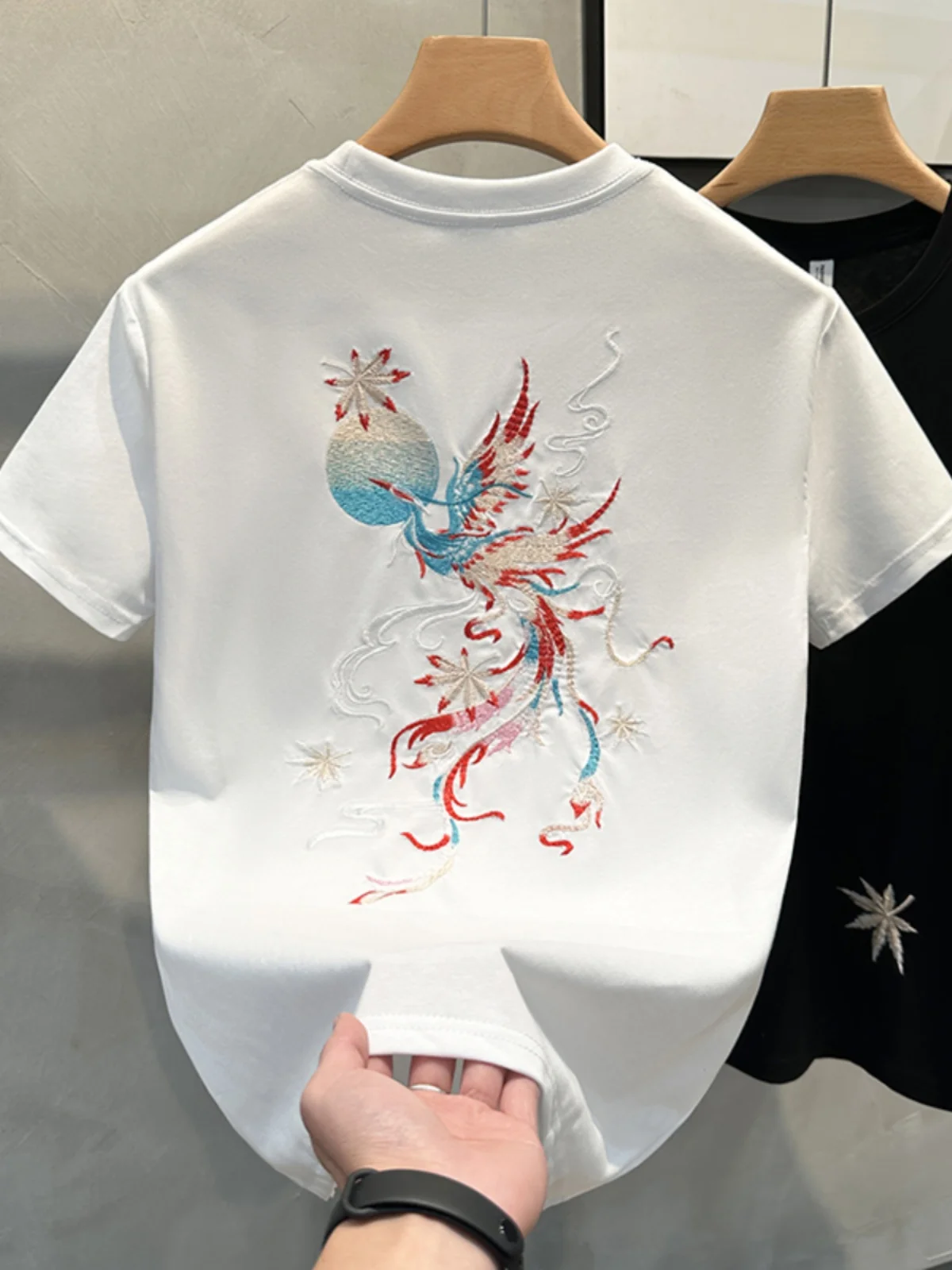 

Футболка мужская летняя с вышивкой Phoenix Heavy Industry, круглый вырез, новая коллекция, молодежная, модная, брендовая, для пар