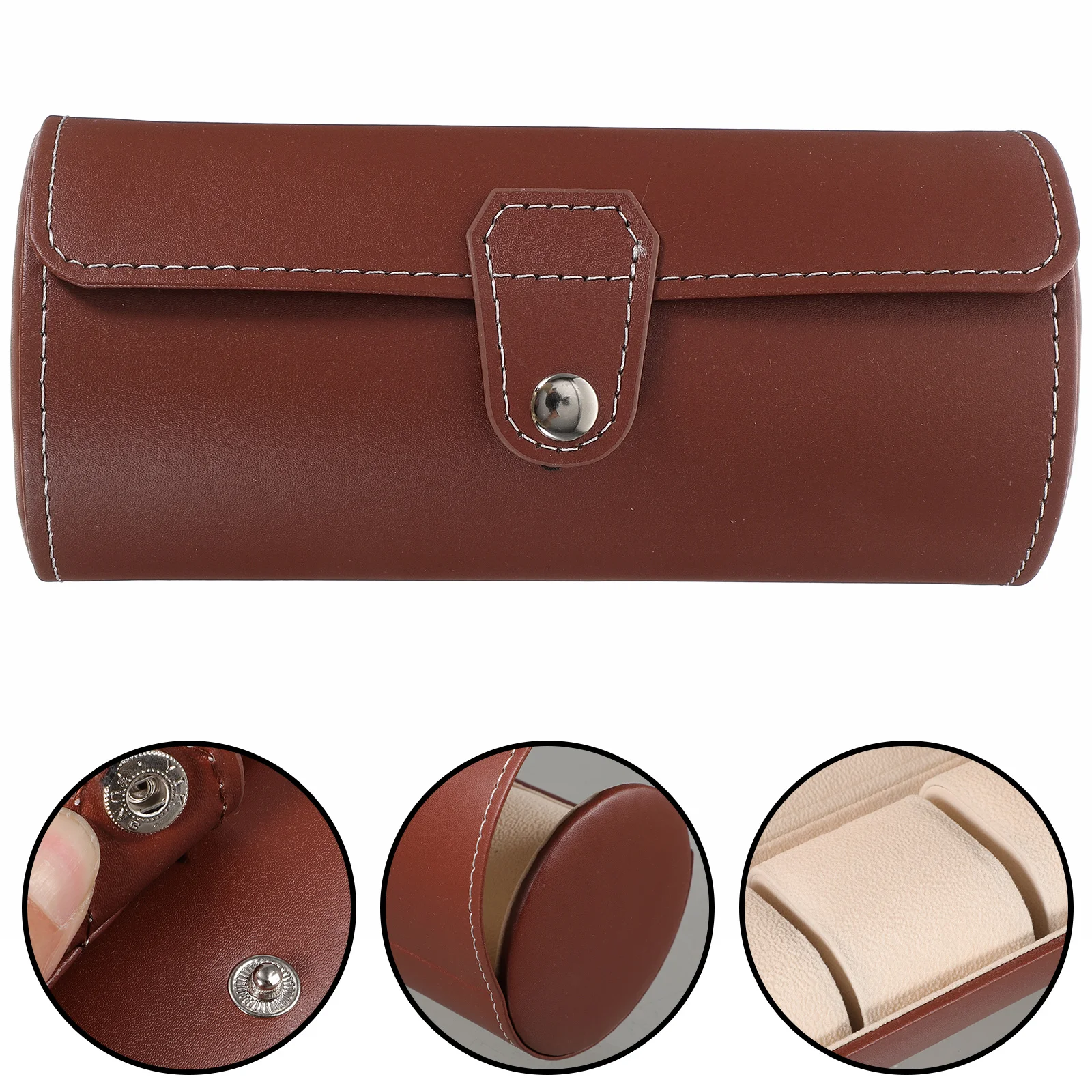 

Household Watch Organizer 3 Watches Display Box Easy Open Button Design for Safe Storage Watch Display Box