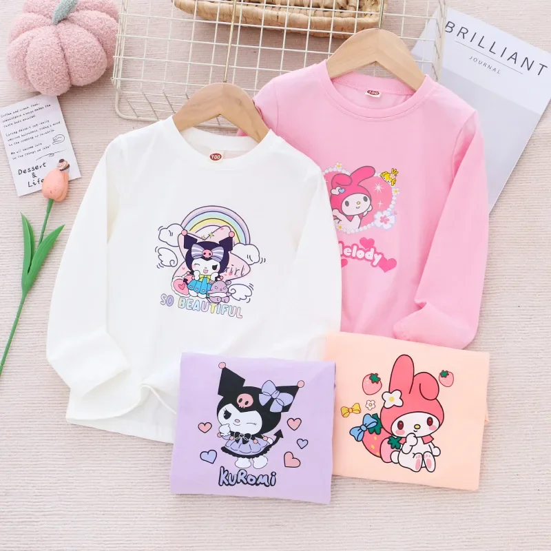 

My Melody Kawaii Anime Fashion Casual Children Shirt Clothing Cute Sanrio Ins Cartoon Kuromi Cinnamoroll Hooded Gifts for Girls