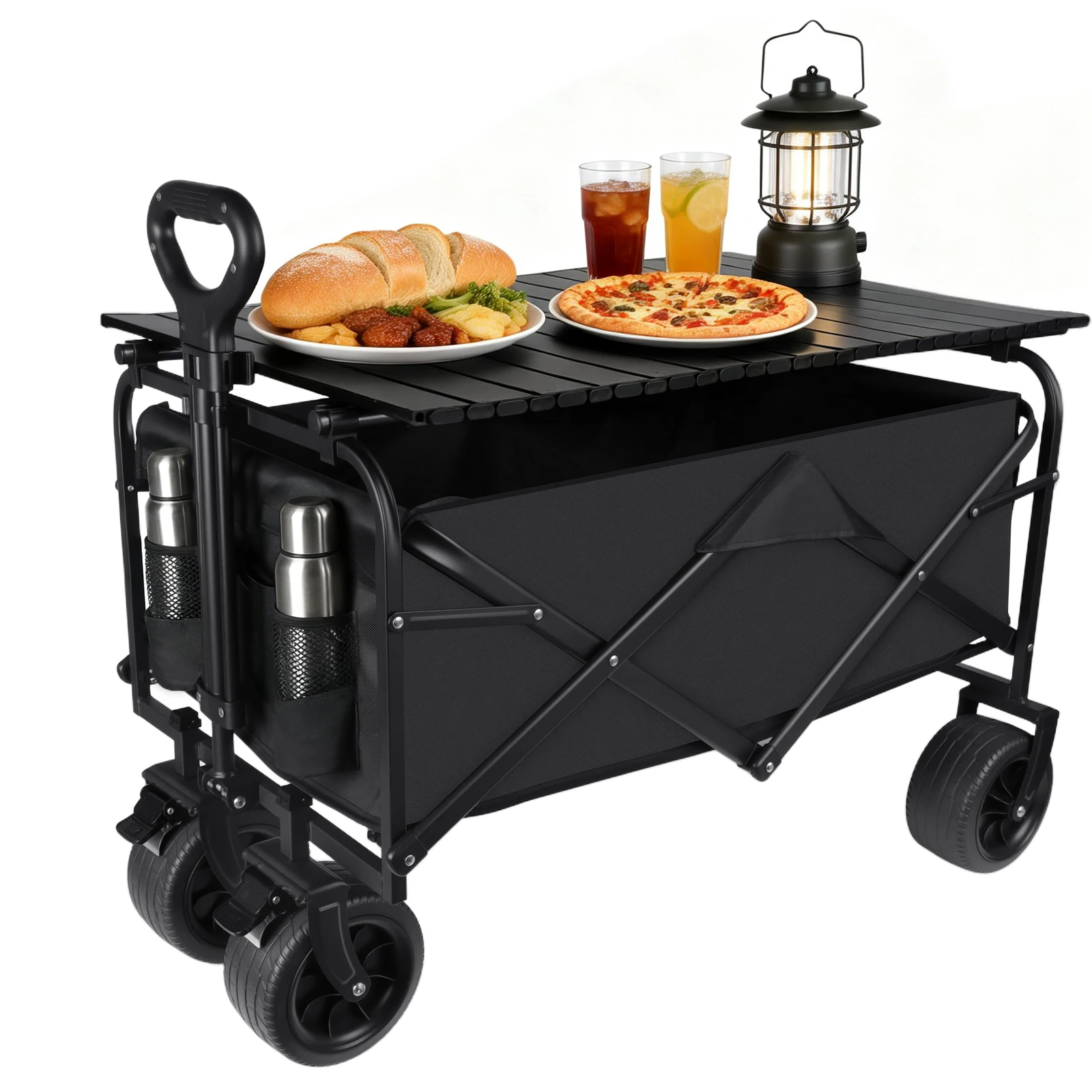 Carretilla portátil para camping al aire libre, carrito de transporte y exhibición para sitios de camping, carrito móvil para tarjetas de presentación, para exteriores