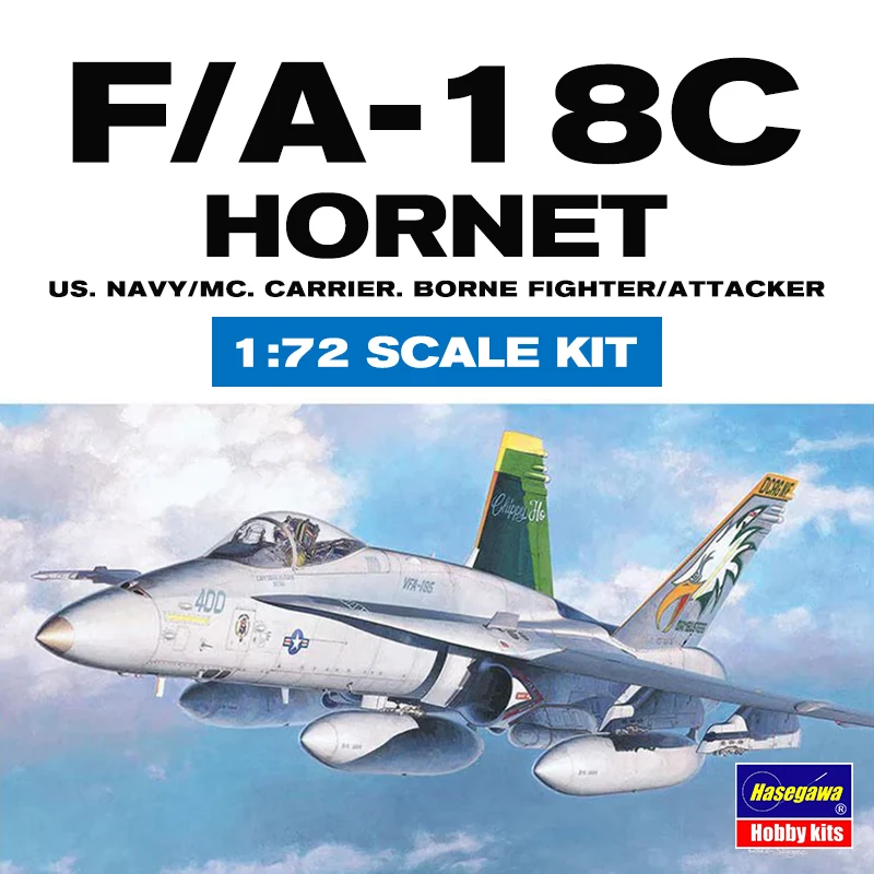 Hasegawa  Plastic Assembled Model Kit 00438 US Navy F/A-18C Hornet Fighter Attacker 1/72