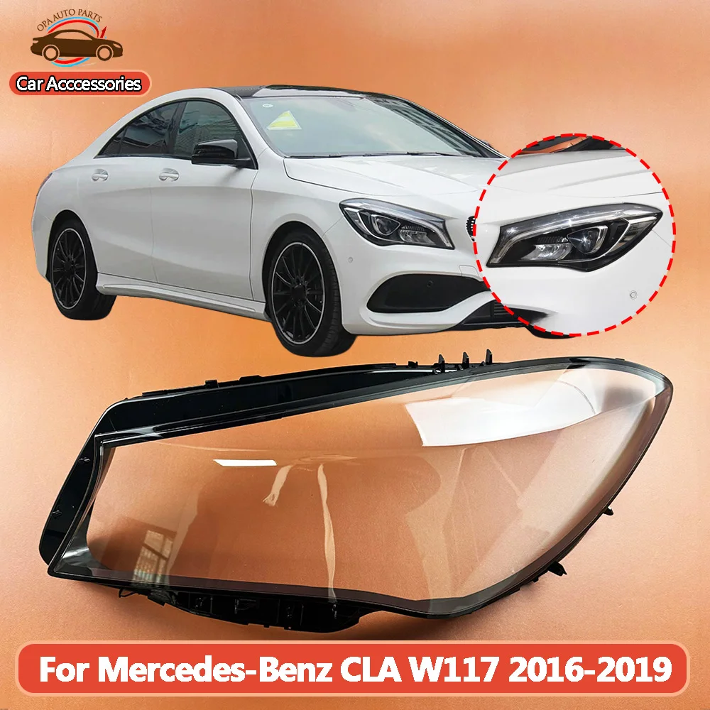 Front Lamp Shade Headlight Mask Shell For Mercedes-Benz 2016-2019 CLA W117 Transparent Cover Lens Replace The Original Lampshade