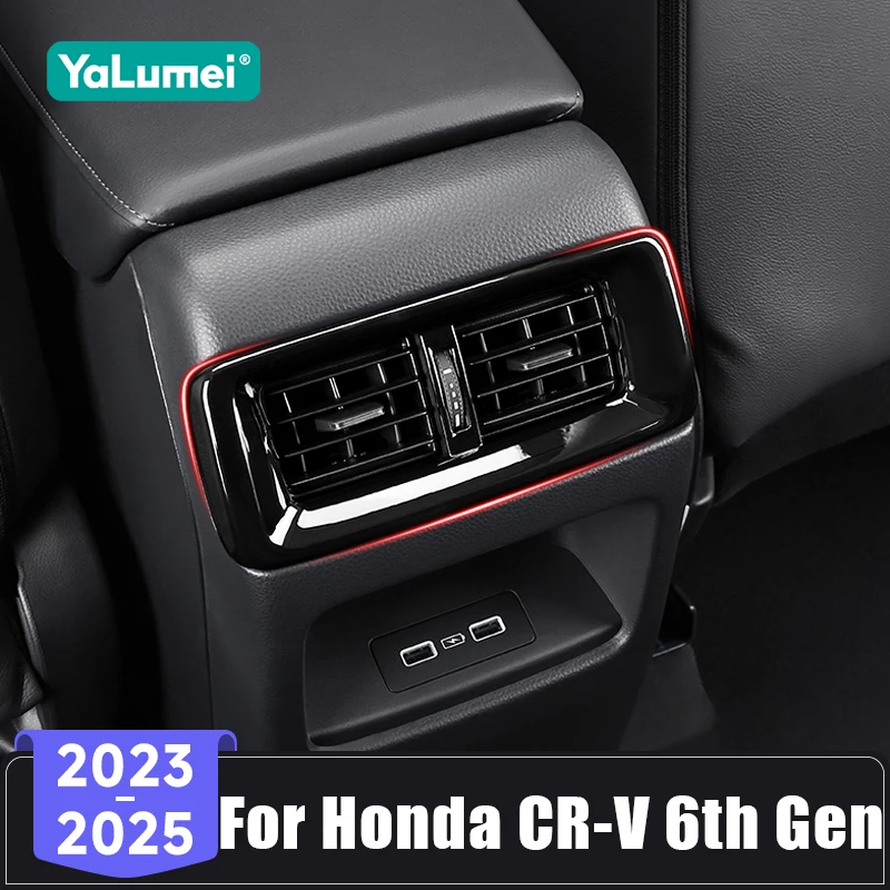 Für Honda CR-V CRV 6th Gen 2023 2024 2025 ABS Auto Armlehne Box Hinten Air Outlet Vent Trim Abdeckung dekorative Aufkleber Zubehör