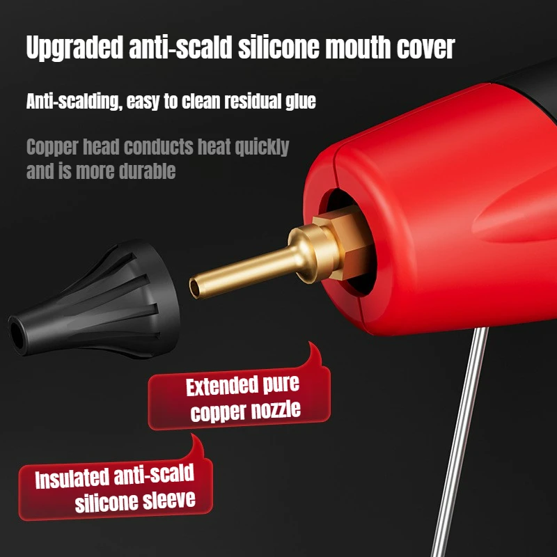 500W Professional Hot Silicone Gun with Temperature Control,SET 2&3 Include Copper Nozzle,11mm Glue Sticks,Electric Repair 220V