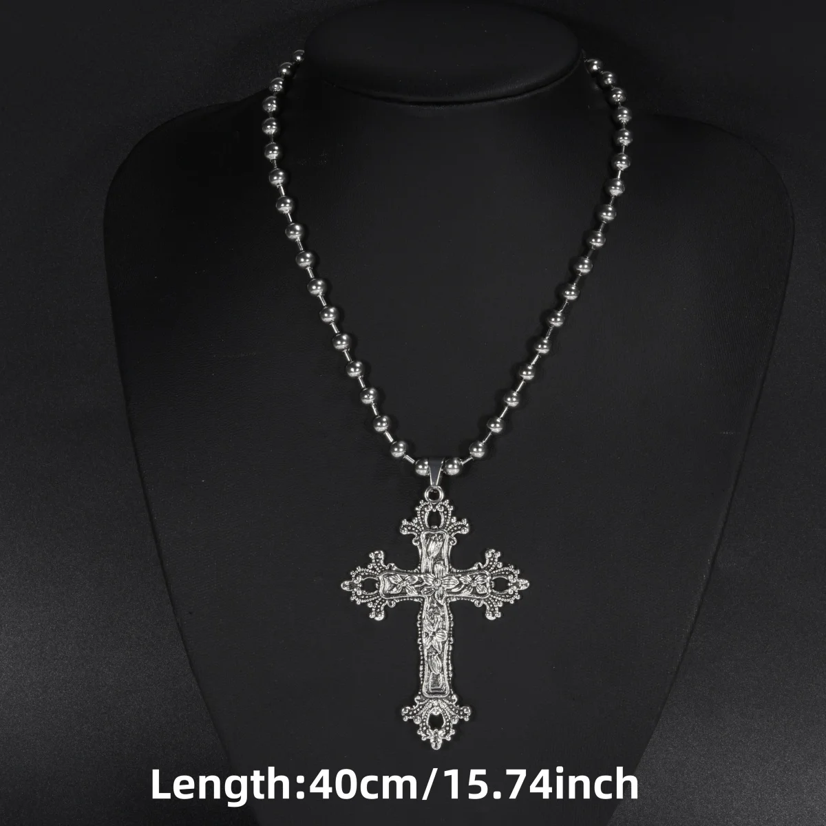 Gotische Blumen-Großkreuz Y2K Damen Creolen Halloween Hexerei Kruzifix Ohrringe Ästhetischer Boucle Oreille Schmuck – Detail 14