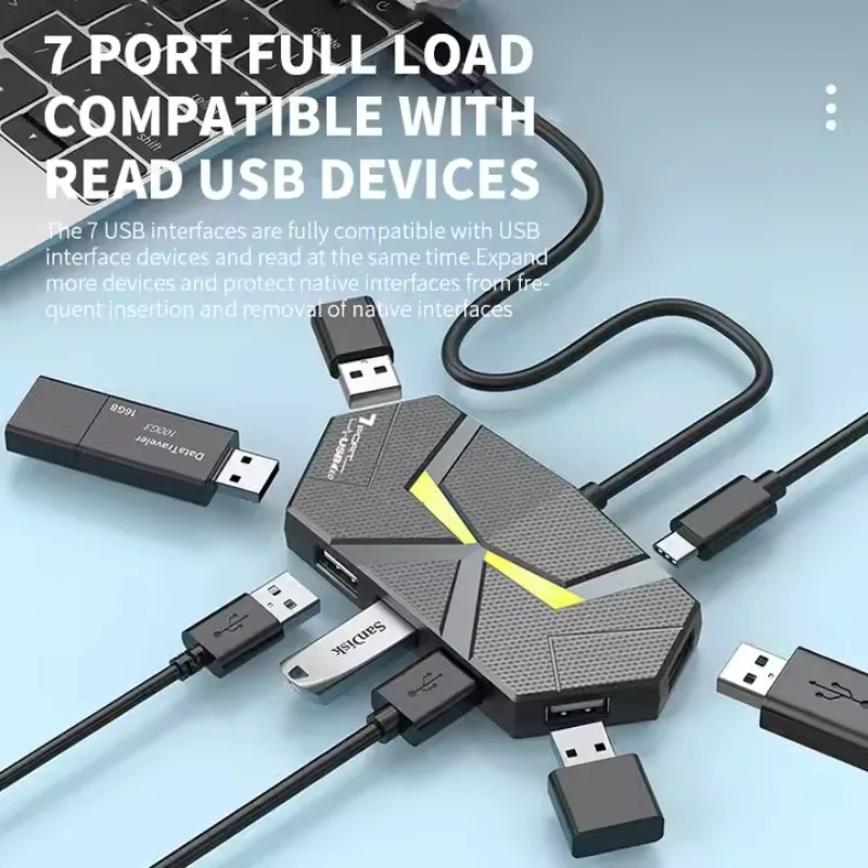 

USB 3.0 USB2.0-концентратор 4/7 портов, мульти-разветвитель USB, док-станция USB 3.0, несколько расширителей, высокая скорость для компьютерных аксессуаров