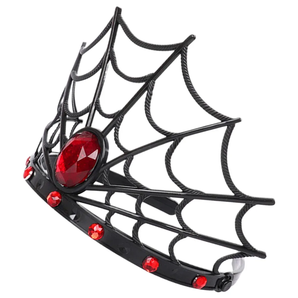 

Spider Web Crown Head Hoop Headband Spiderweb Tiara for Women Hair Plastic Black