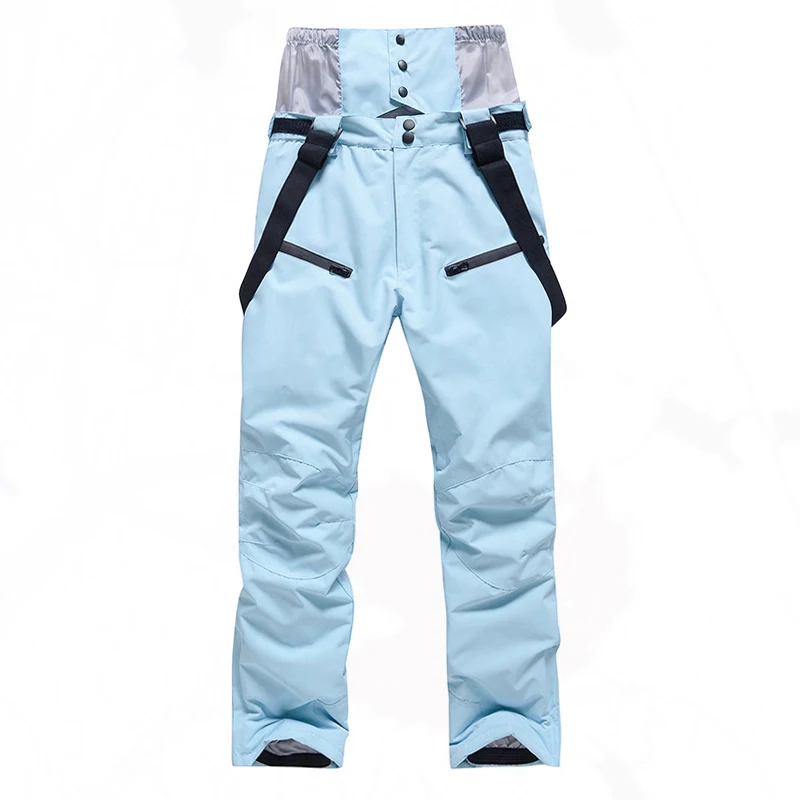 Women's and Men's Ski Pants Windproof Waterproof Snow Trousers Winter Snowboarding Suspender Pants with Waist Protection