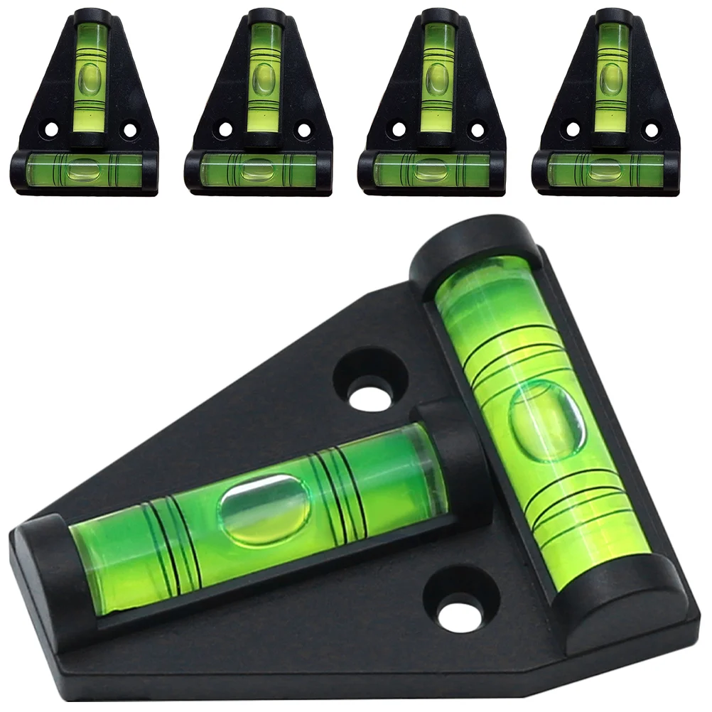 5 Pcs Small Bubbles Two-way Triangular Level Mini Little Circular Plastic Tool Leveler