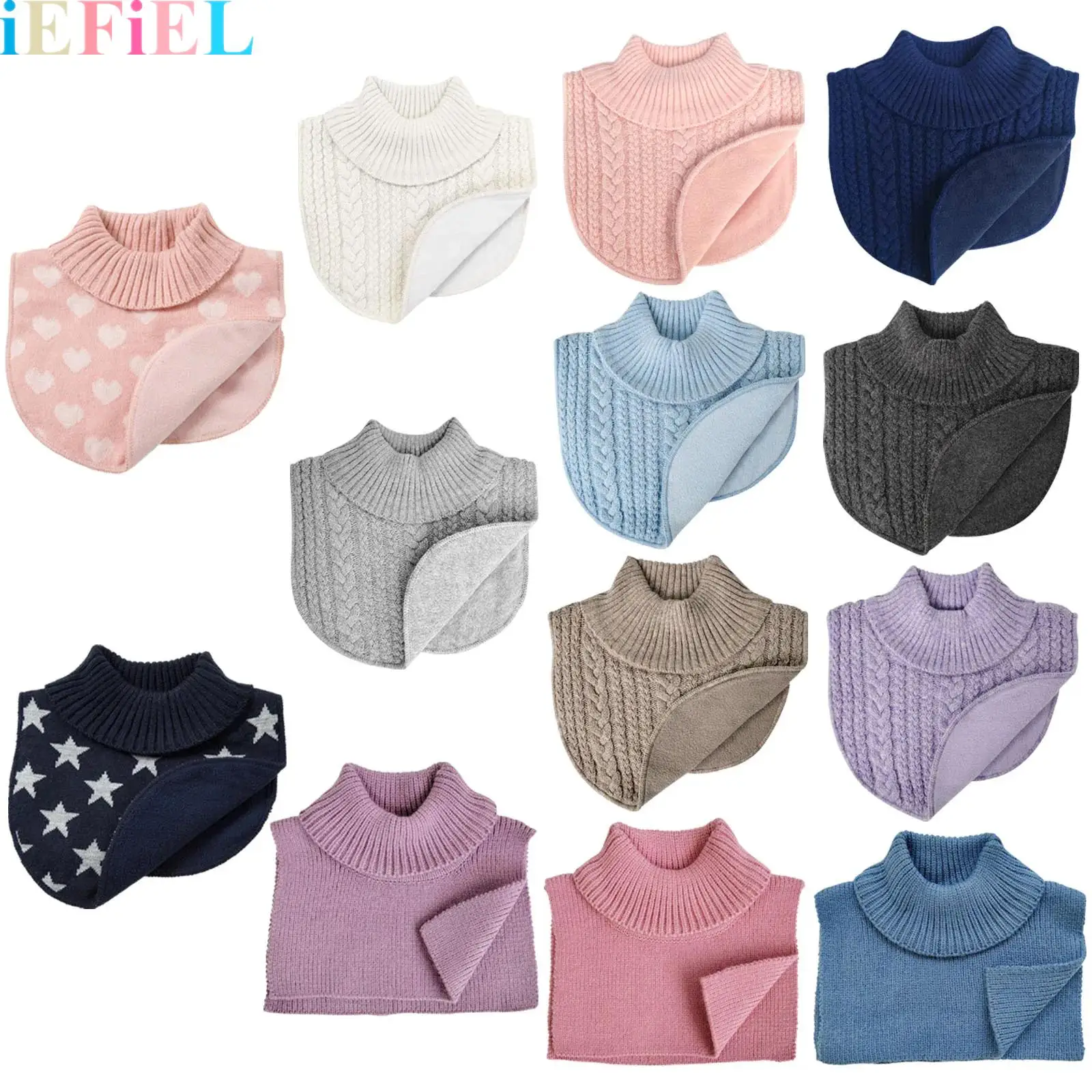 

1Pcs Detachable Fall Winter Warm Collar Knitting Fake Collar High Collars Turtleneck Dickey Collar Scarves for Kids