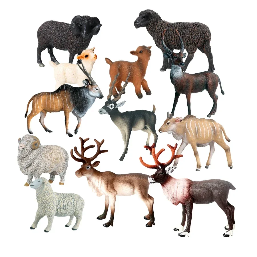 Cervo di plastica Modello Giocattoli Renna di Natale Alce Elano Antilope Giraffa Figurine di animali Action Figure Animali selvatici Giocattolo Regali per bambini