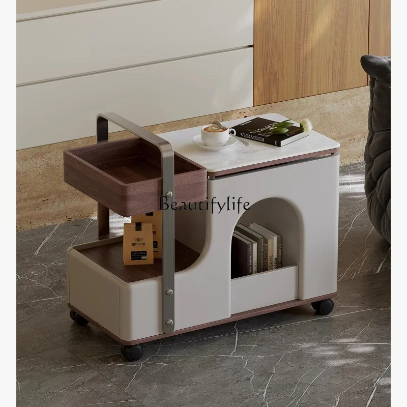

ls 18Movable side living room sofa lifting rock slab side few solid wood light luxury high sense