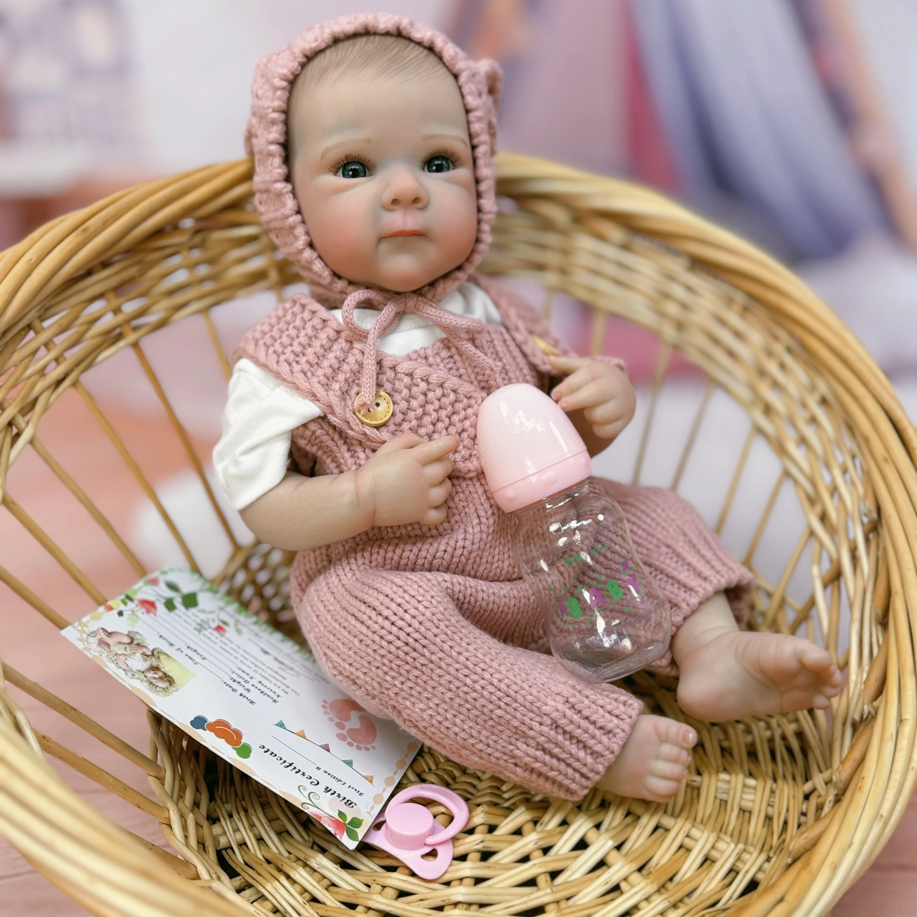 Cuddly Bettie 45CM Girl Whole Body Soft Silicone Vinyl Doll Painted Baby Doll With Painted Hair For Kid\'s Christmas Gift Muñecas