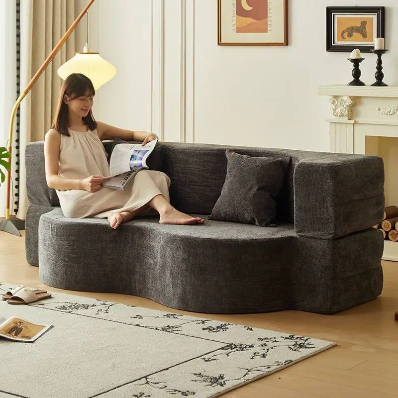 Compression, sofa bed, fabric, living room, straight row, folding, double