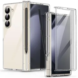 Case with Pen for Samsung Galaxy Z Fold 6 Built-in Screen Protector S Pen Holder Hinge Protection