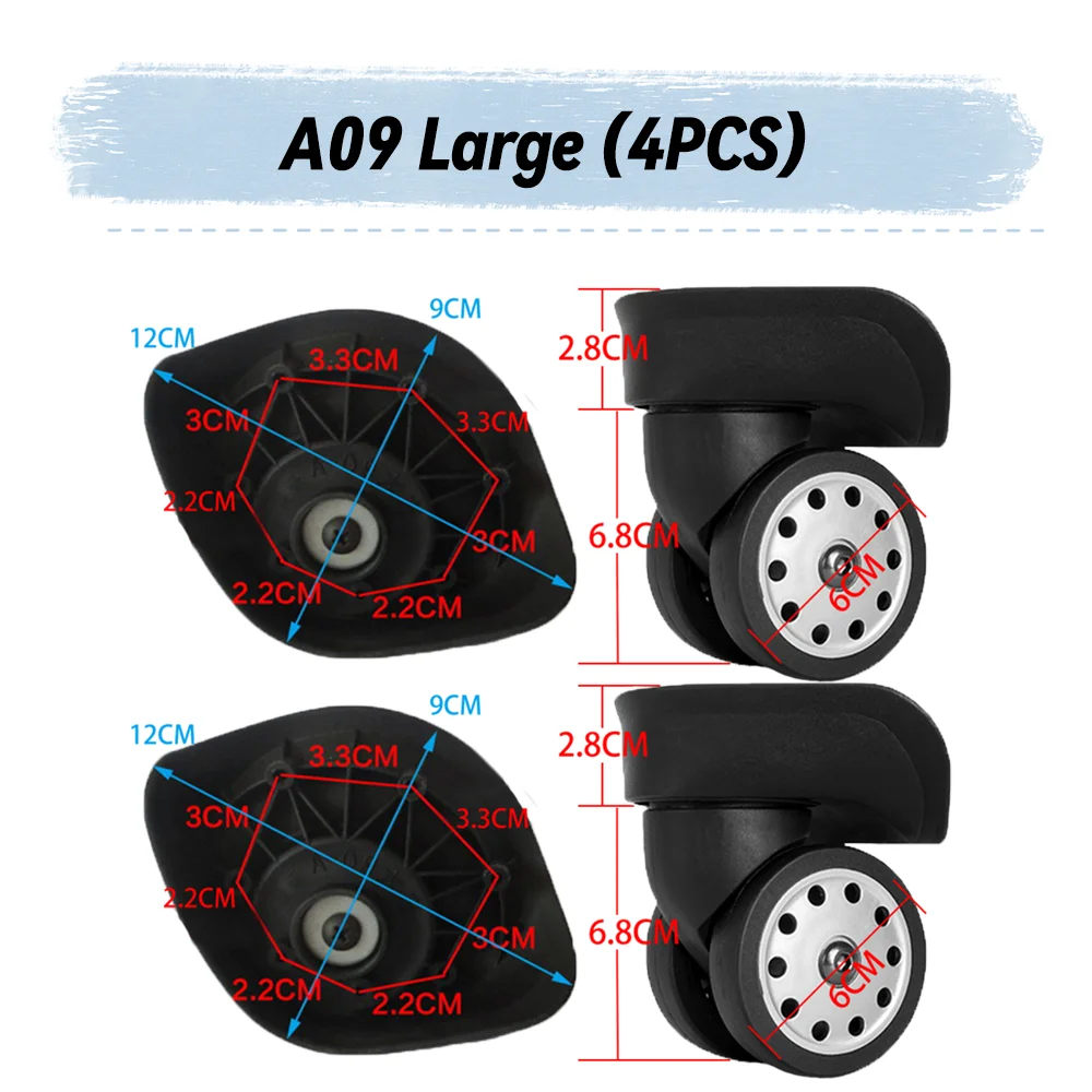 Подходит для французского пола A09, универсальные сменные колеса для чемоданов, аксессуары для колес, гладкие бесшумные ролики