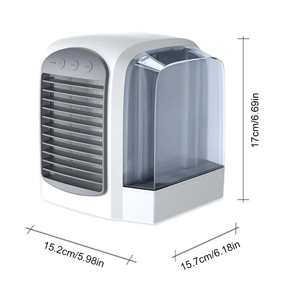 Water-Cooled  Personal Mini Air Cooler Humidifier Mini  3 Gear 380ml Tank for Bedroom Living Room