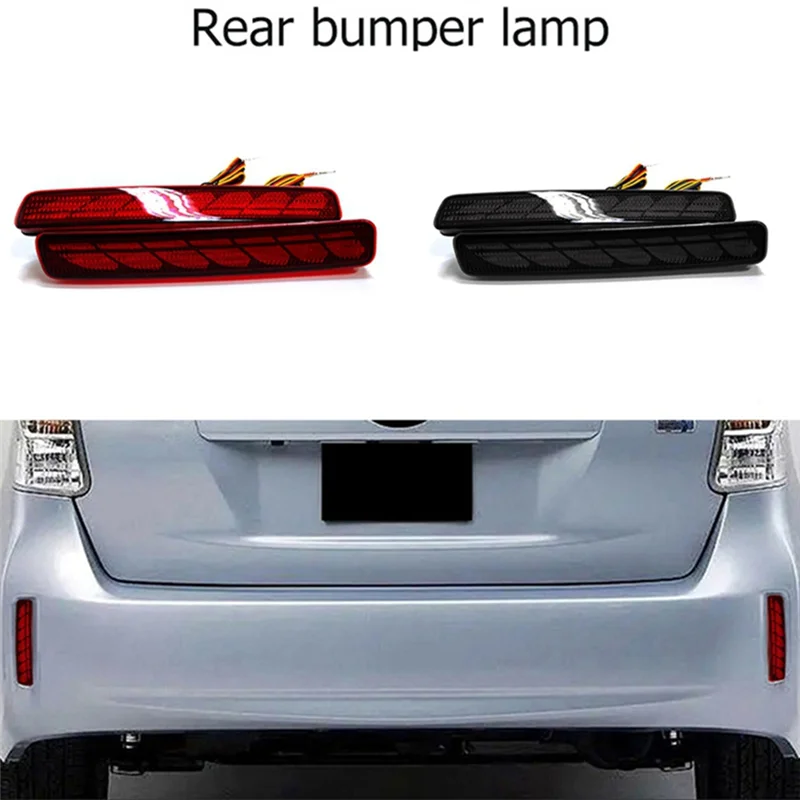 For Toyota NOAH VOXY 80 Pruis 40 Series Compatible 1 Pair Rear Bumper Lights Dynamic LED Lamp Black