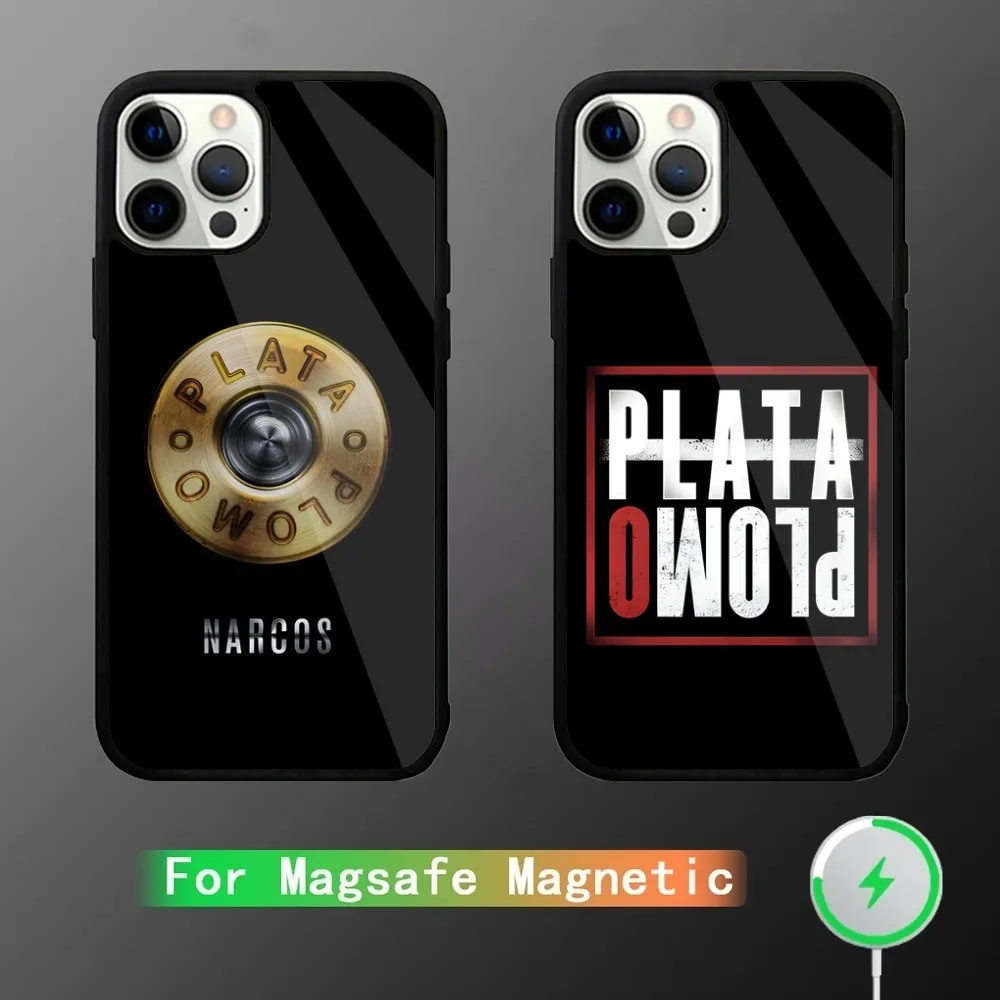 

Plata O Plomo Narcos Pablo Escobar Phone Case For iPhone 16,15,14,13,12,11,Plus,Pro,Max Mini Magsafe Magnetic Wireless Charging