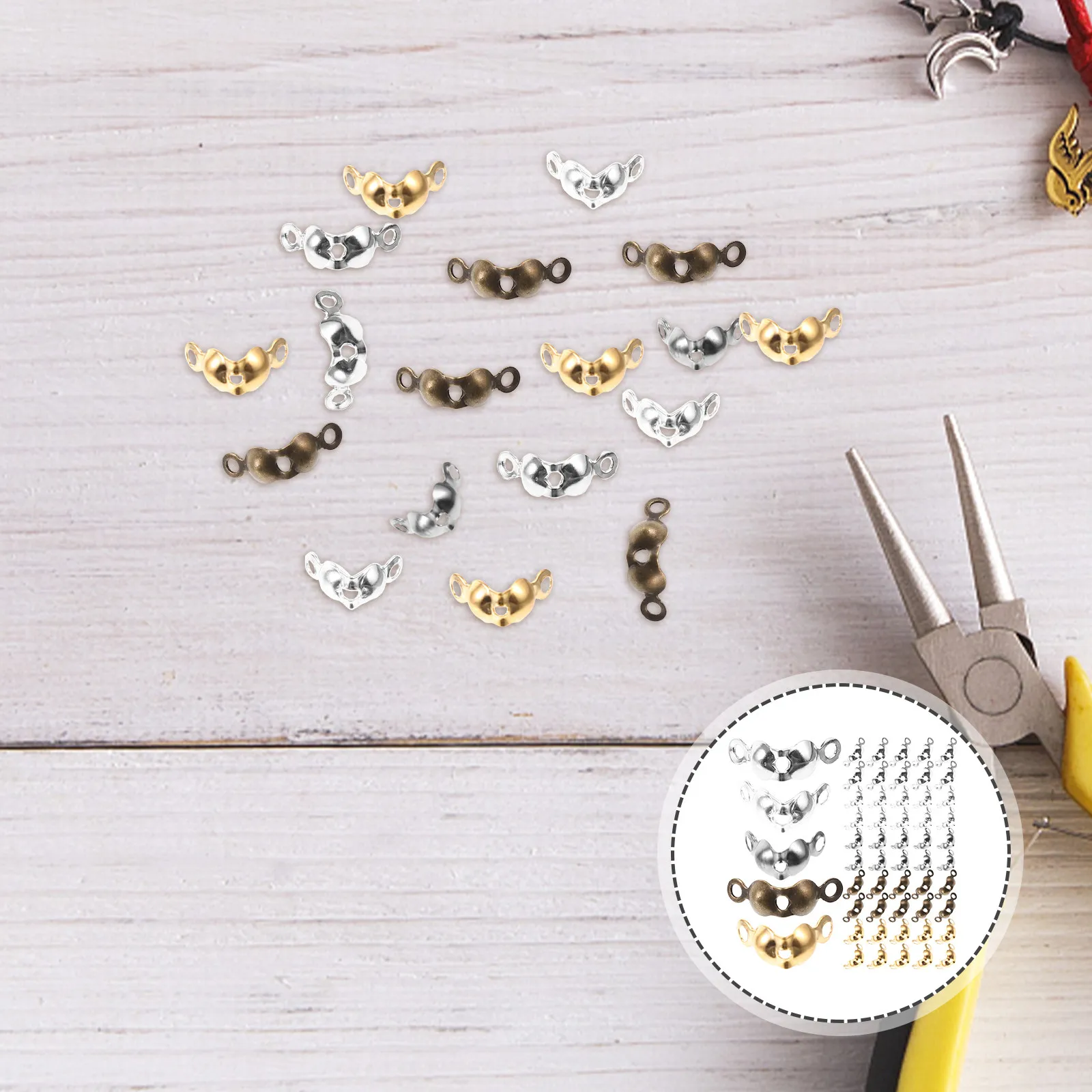 

1000 шт. металлических соединительных застежек-узелков для ремонта и изготовления украшений, фурнитура для ожерелий и браслетов