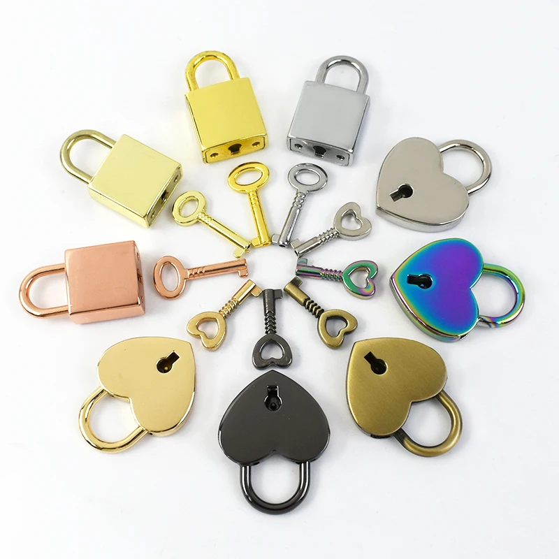 

2/5Sets Meetee Metal Handbag Buckles Latch Clasp Rotating Bag Lock Buckle with Key Bags Decorative Clasps Hardware Accessories