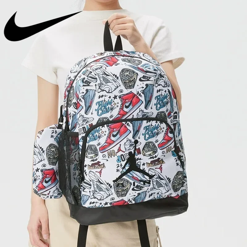Nike Unisex 2026 Spring New Casual Backpack Gym Bag Student Schoolbag Lightweight Multi Pocket Travel Daypack JD2623022GS-002