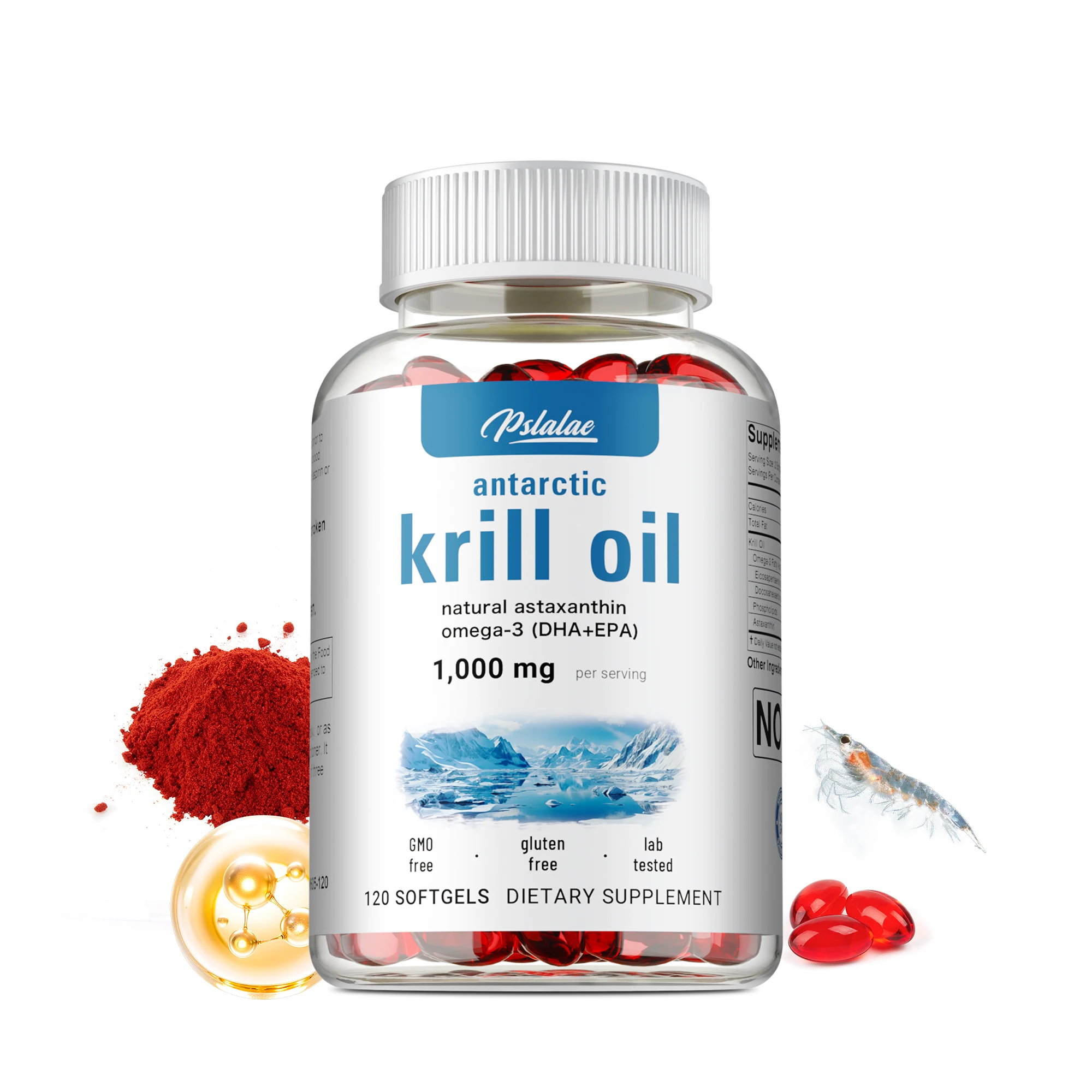 

Капсулы с маслом антарктического криля - Омега-3, ЭПК, ДГК - для здоровья сердца, суставов и глаз, способствуют ясности ума и памяти, укрепляют иммунитет