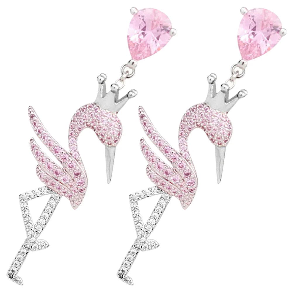 

Bird Earrings Flamingo for Women Dangling Dangle Fashion Pendant Tropical Alloy Vacation Miss