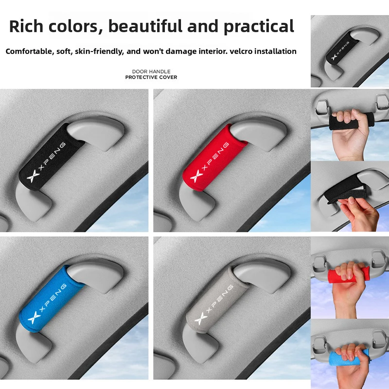 

4 шт., защитные перчатки для ручек на крышу автомобиля, короткие флисовые противоскользящие перчатки для XPENG Xiaopeng P7 P7i G3 G6 G9 X9 P5 N5 Auto