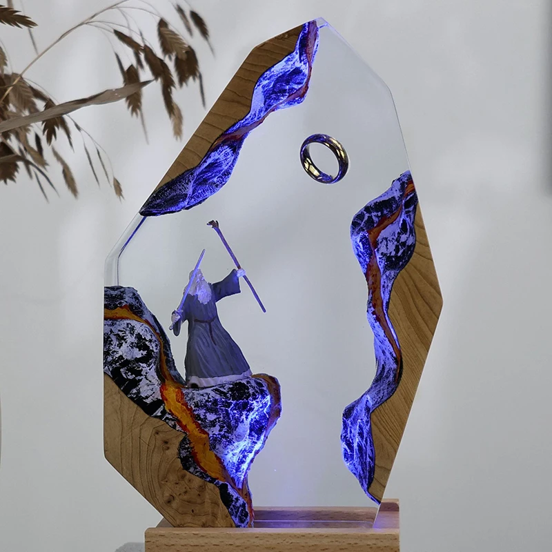 Anime Figure Organism Resin Table Light Creactive Art Decoration Movies Scence Figure Night Light  7-Colors USB Charge