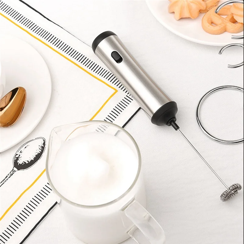 Portable Rechargeable Electric Milk Frother Foam Maker Handheld Foamer High Speeds Drink Mixer Coffee Frothing Wand B