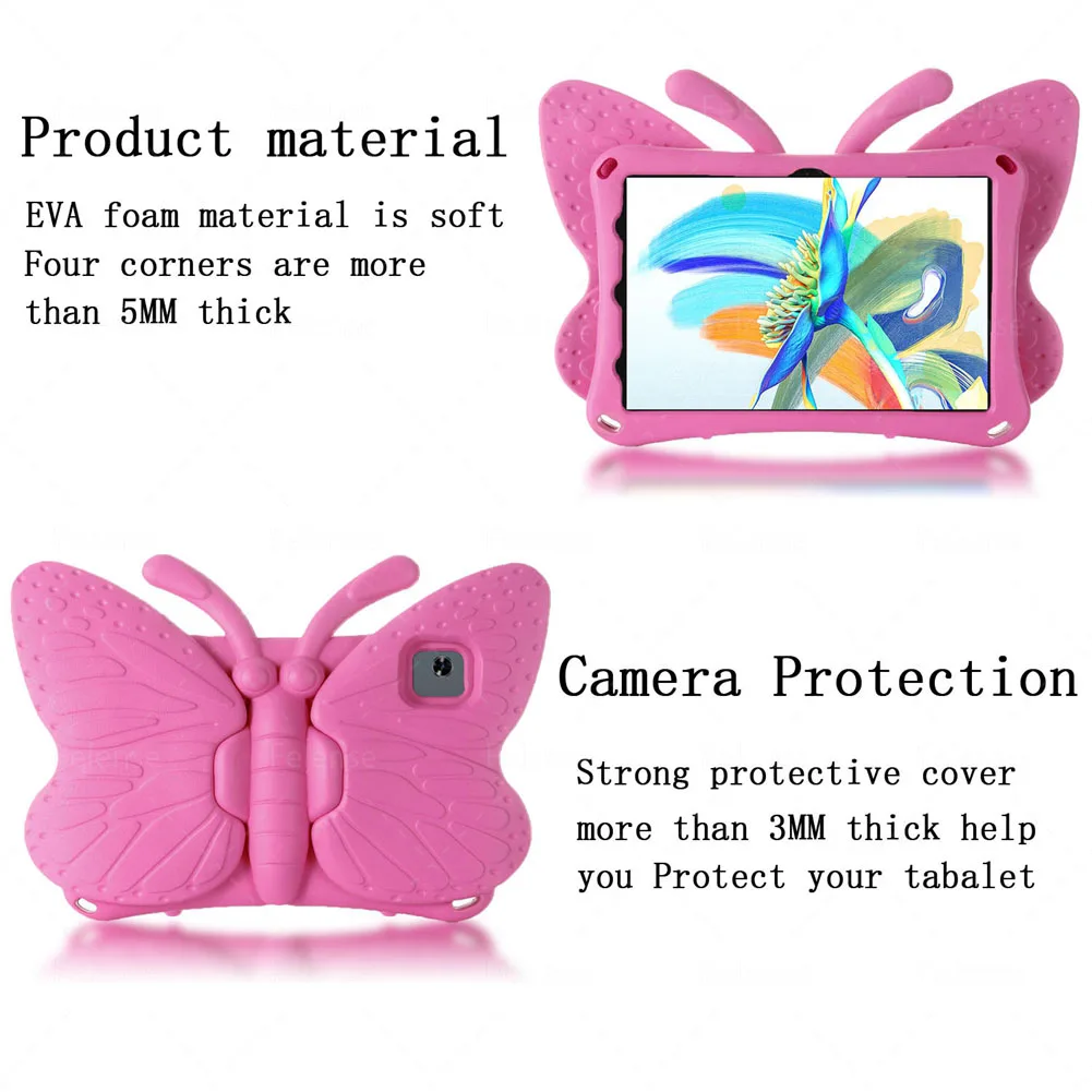 Imagem -05 - Kids Shockproof Cartoon Butterfly Kickstand Tablets Capa Teclast M40 Pro M40 Case 101 Fundas