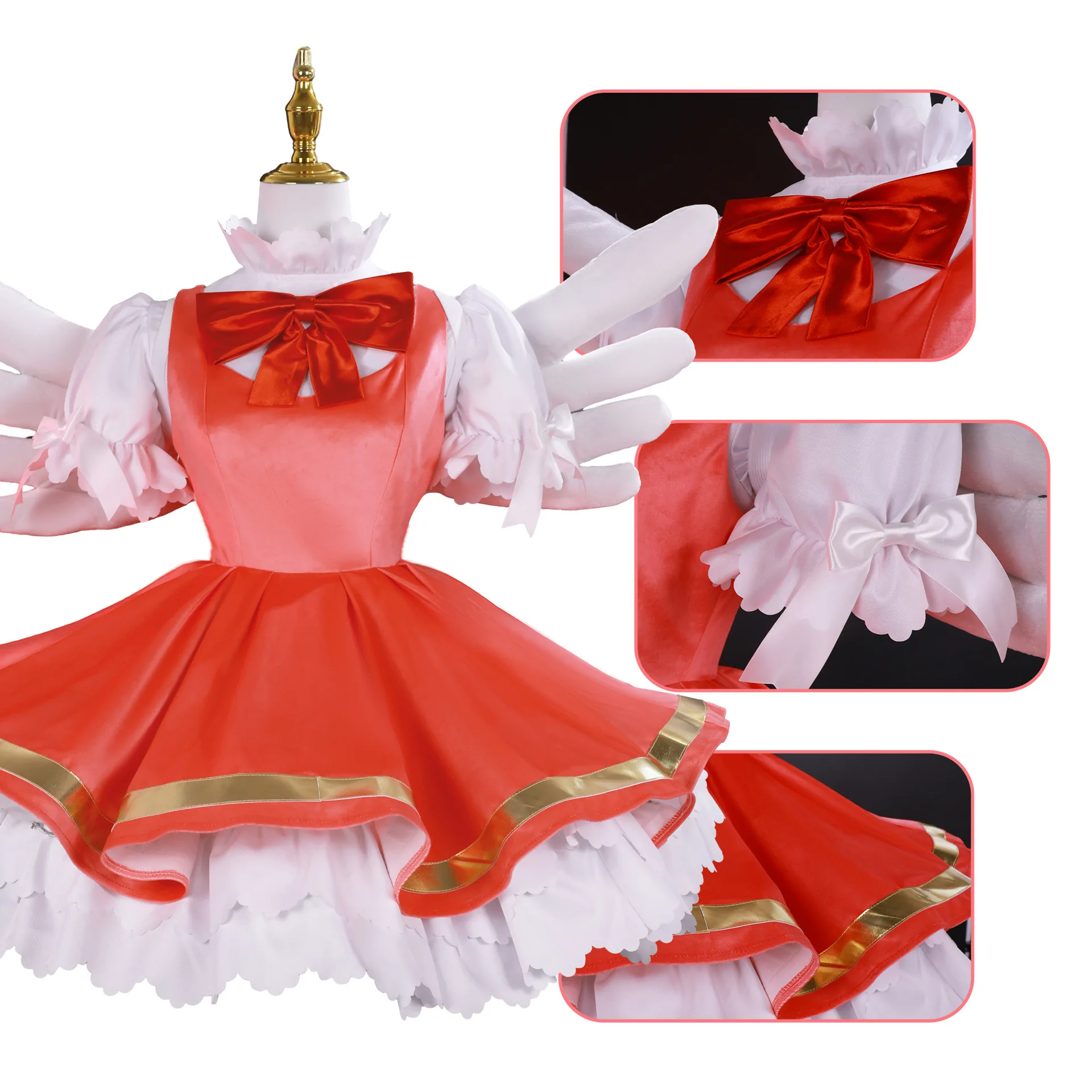 Anime Cardcaptor Sakura Card Captor Cosplay Costume Pink Wig Lolita Dress Suits For Halloween Fancy Uniform Women Party