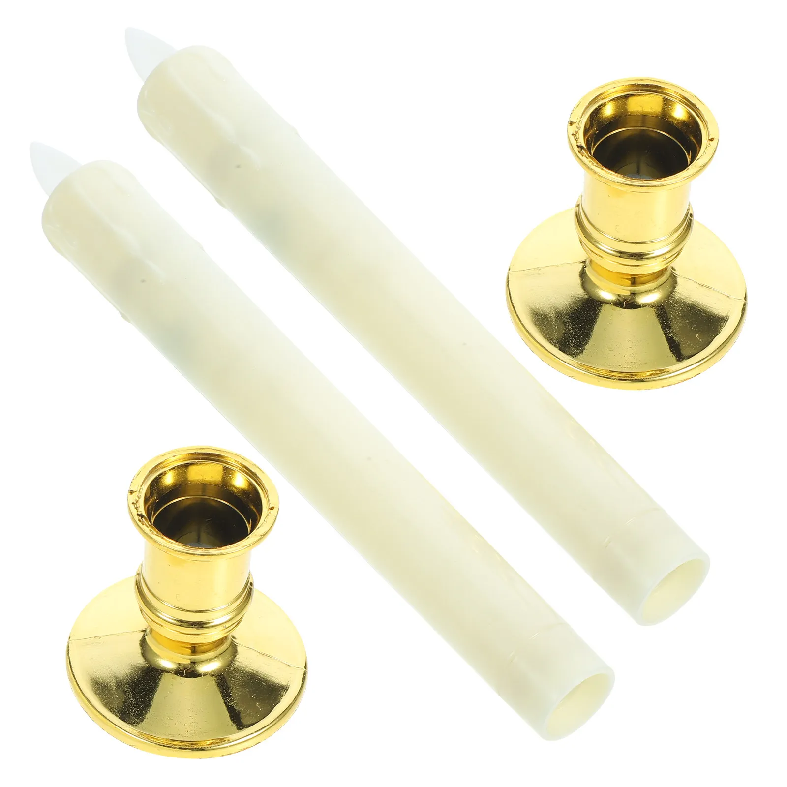 

2 шт. электронные светодиодные конические лампы-свечи без пламени, влагозащищенные, многоразовые, для дня рождения, свадьбы, Рождества