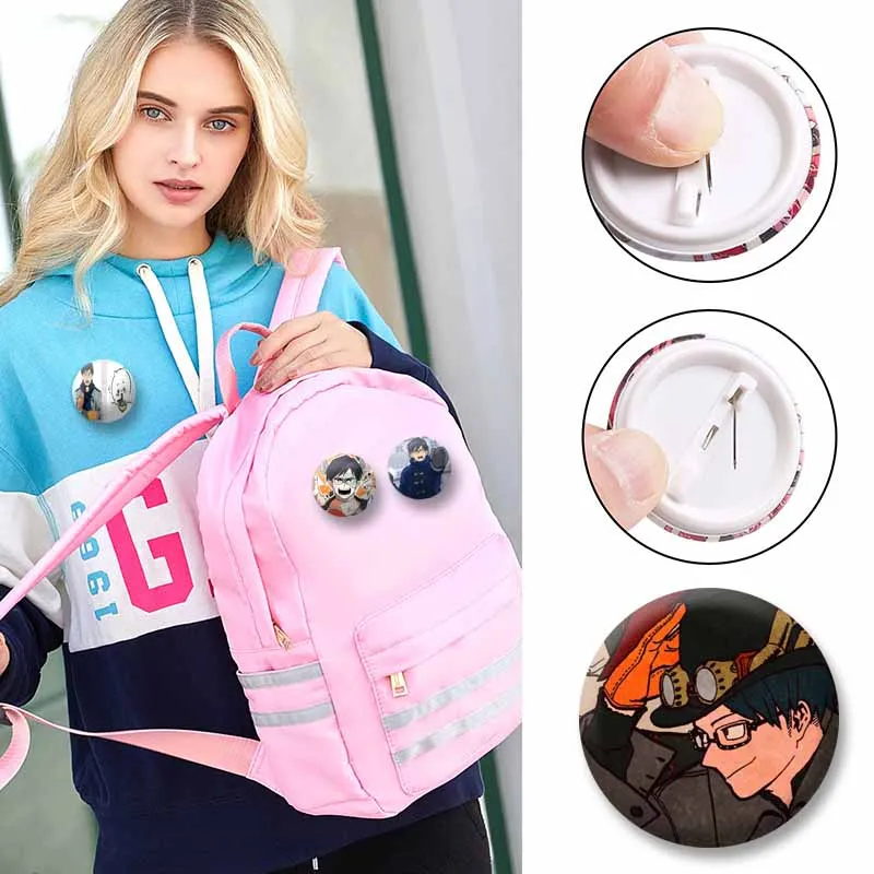 Creative Anime Figure Tenya Iida Badge Backpack Hat Clothes Decor Jewelry Collar Button Pin Cartoon Character Brooch Accessories