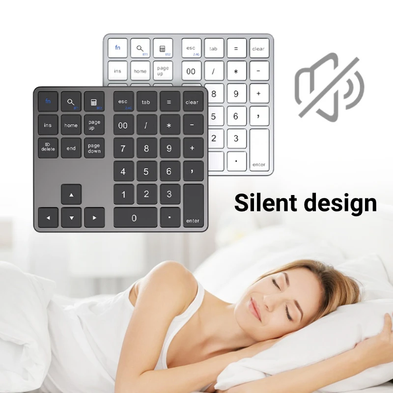 Clavier numérique Bluetooth sans fil, pavé numérique K35, USB C, aste pour IOS, Android, Windows, 2.4 mesurz