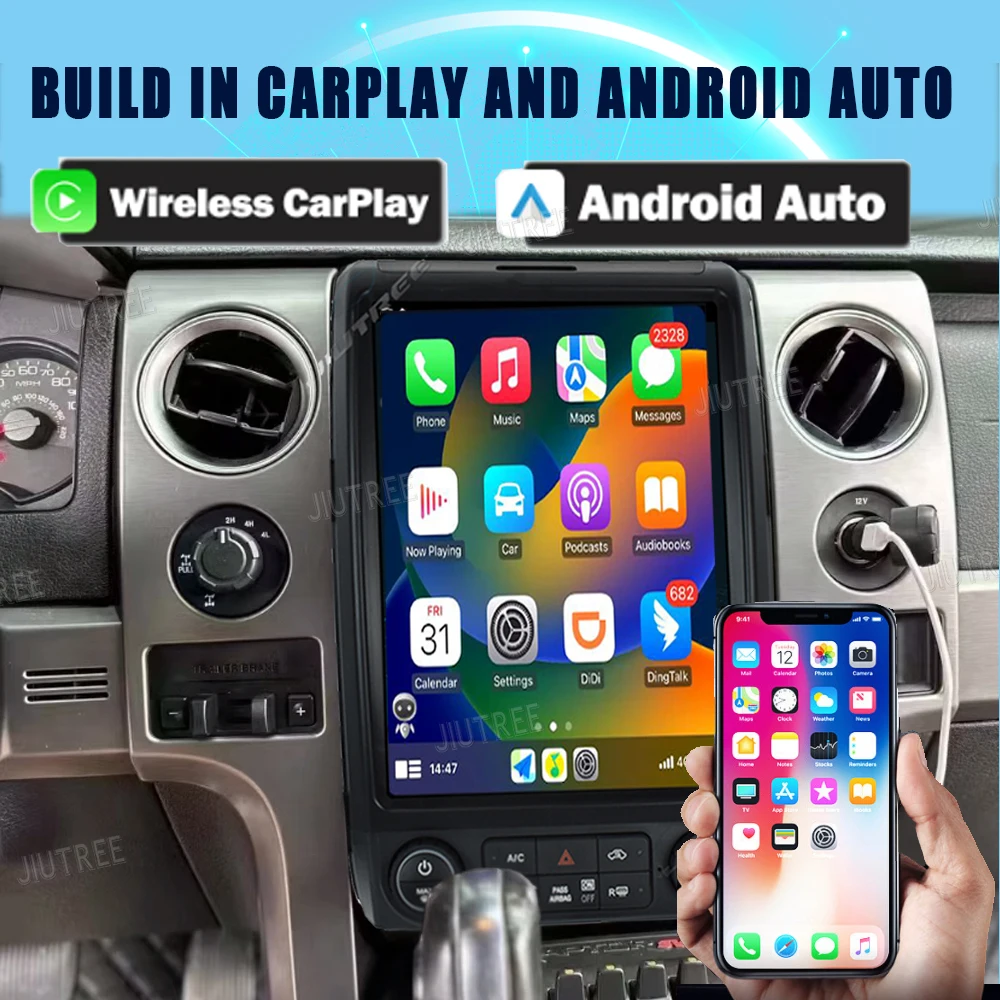 Autoradio stéréo sans fil pour Ford F150, Carplay, écran tactile 2013 